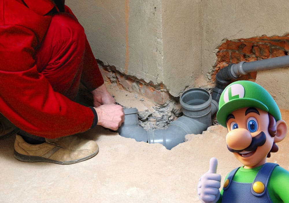 Luigi legt nieuwe riolering aan